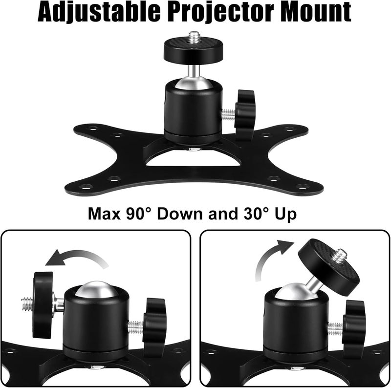2-Be-Best Projector Mount Mini Projector Ceiling Mount Adjustable Bracket Universal Mounts for Mini Projectors Black - Image 5